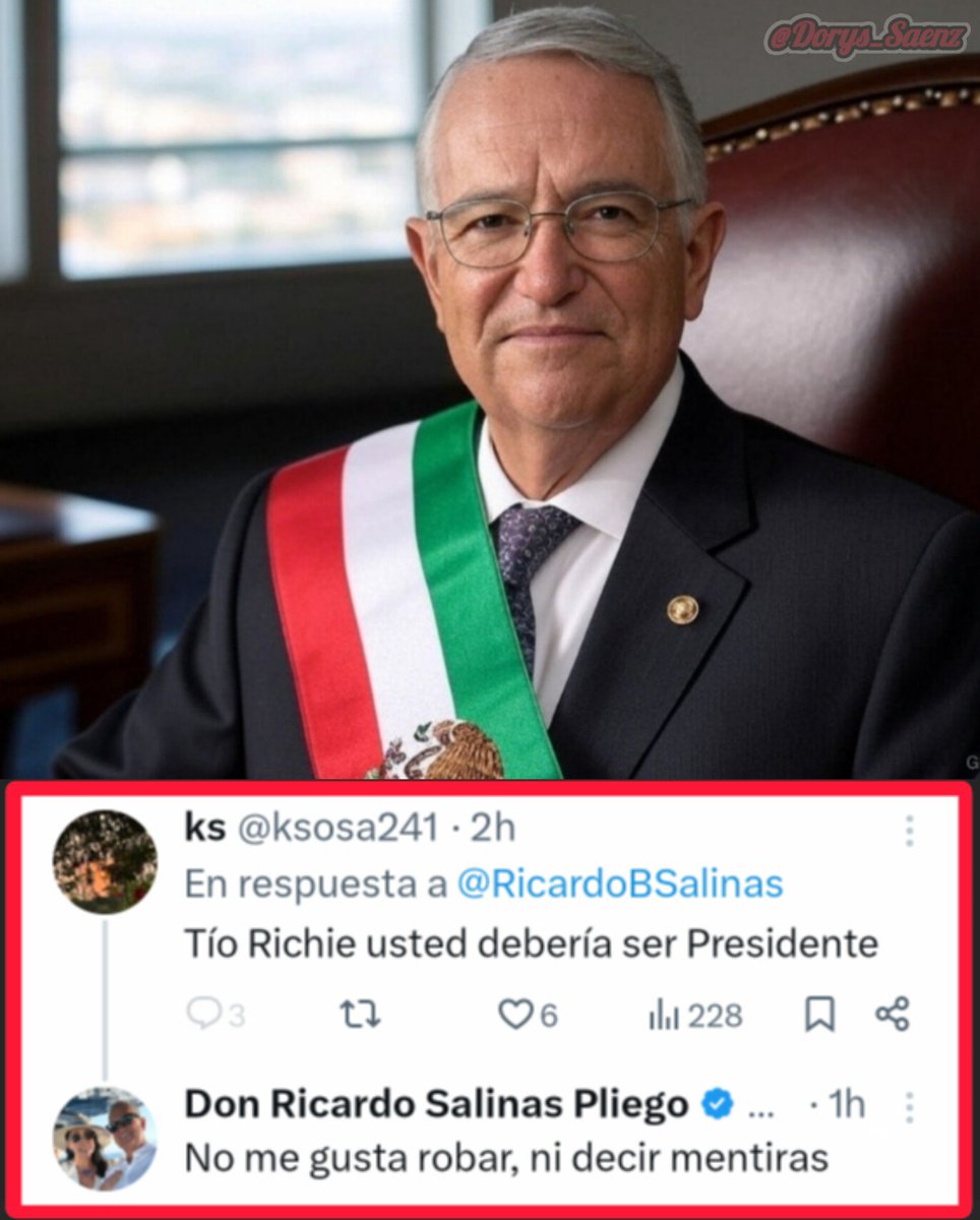 🖍️“No me gusta robar, pero si deber 74 mil millones en impuestos. No me gusta mentir, para eso tengo mi televisora y pago para que ahí las digan”.

<a href="/RicardoBSalinas/">Don Ricardo Salinas Pliego</a> tiene todo lo que un facho adora. Es ladrón, corrupto, mamón, vulgar, moroso, arrogante y racista.

#YaPagaCabron