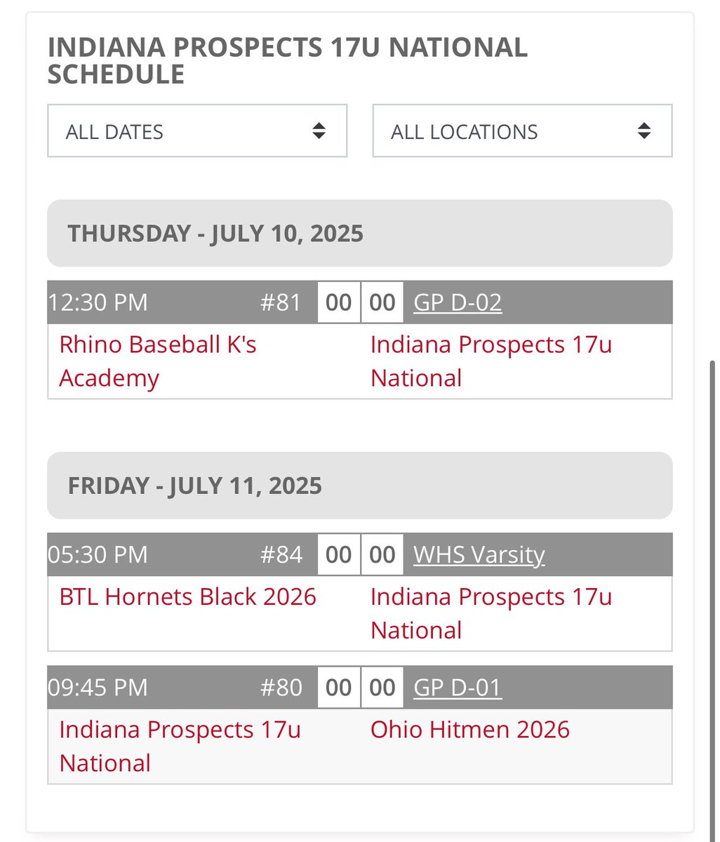 Drew Greer (@drewgreer19) on Twitter photo My Schedule this week: <a href="/PrepBaseballIN/">Prep Baseball Indiana</a> ABC Invite
<a href="/IPMaddox/">Indiana Prospects 17u National - 2026</a> <a href="/AustinStout18/">Austin Stout</a> <a href="/pbtscouting/">Prep Baseball Scouting</a> <a href="/PrepBaseball_SC/">Prep Baseball South Carolina</a>
@ Grand park & Westfeild High School My Schedule this week: <a href="/PrepBaseballIN/">Prep Baseball Indiana</a> ABC Invite
<a href="/IPMaddox/">Indiana Prospects 17u National - 2026</a> <a href="/AustinStout18/">Austin Stout</a> <a href="/pbtscouting/">Prep Baseball Scouting</a> <a href="/PrepBaseball_SC/">Prep Baseball South Carolina</a>
@ Grand park & Westfeild High School