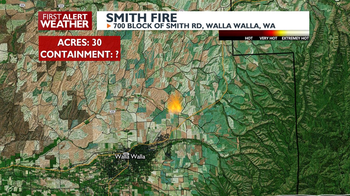 KAPPKVEW's tweet image. We're tracking a 30 acre fire (the #SmithFire) off of Smith Rd in Walla Walla. #wawx