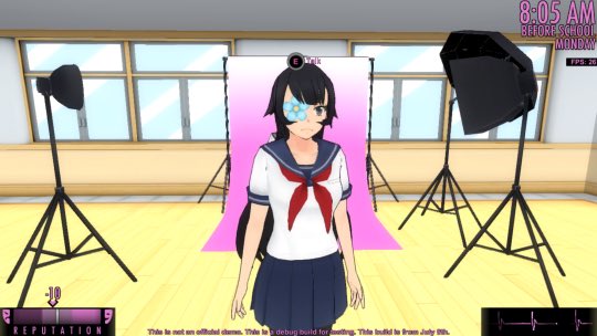 In 2016 I made a handful of props for Yandere Simulator's photography club. Last I checked about a year ago they're still being used