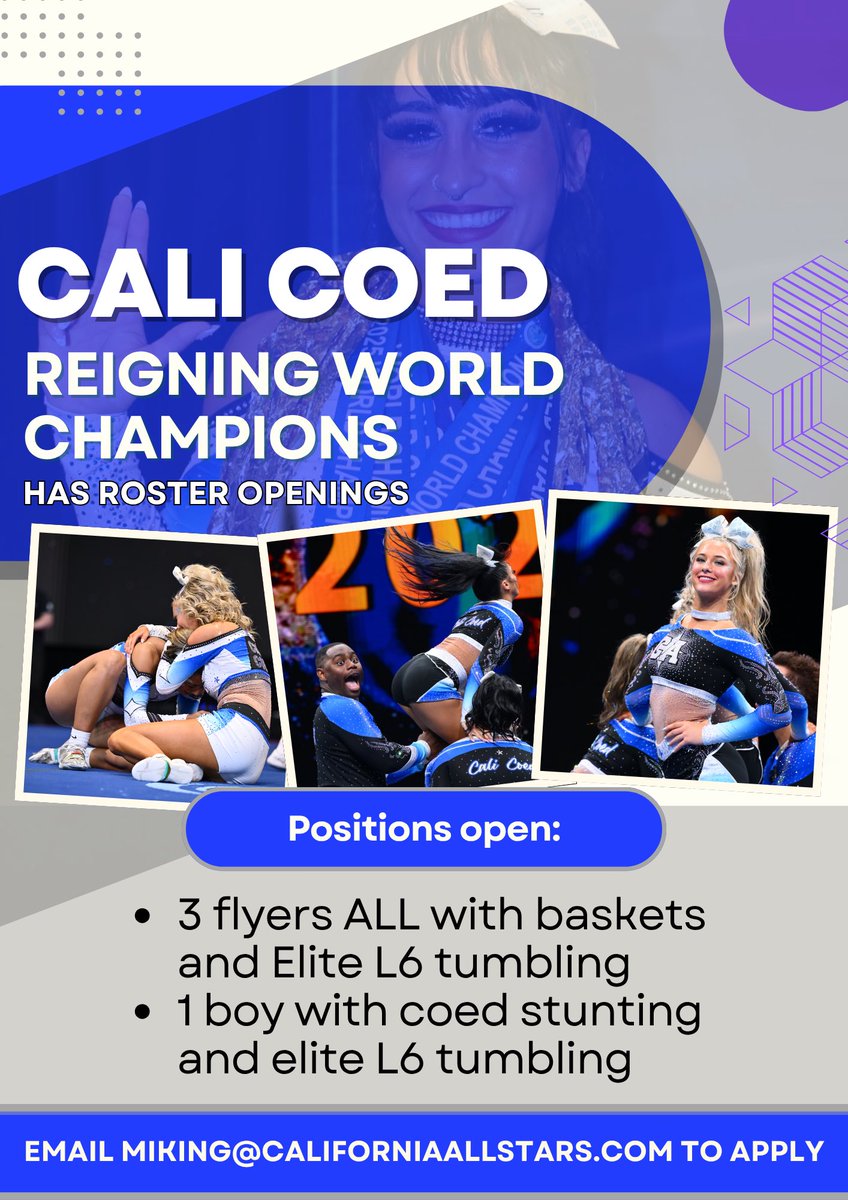 WE WANT YOU!!! 
Come be apart of the Cali Revolution 💙