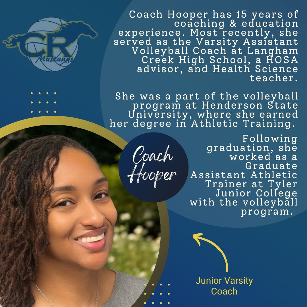 CyRanchVball's tweet image. We are excited to announce this season’s coaching staff! Each coach brings passion, experience, and a commitment to excellence that will guide our athletes to new heights. Let’s get to work, Mustangs!