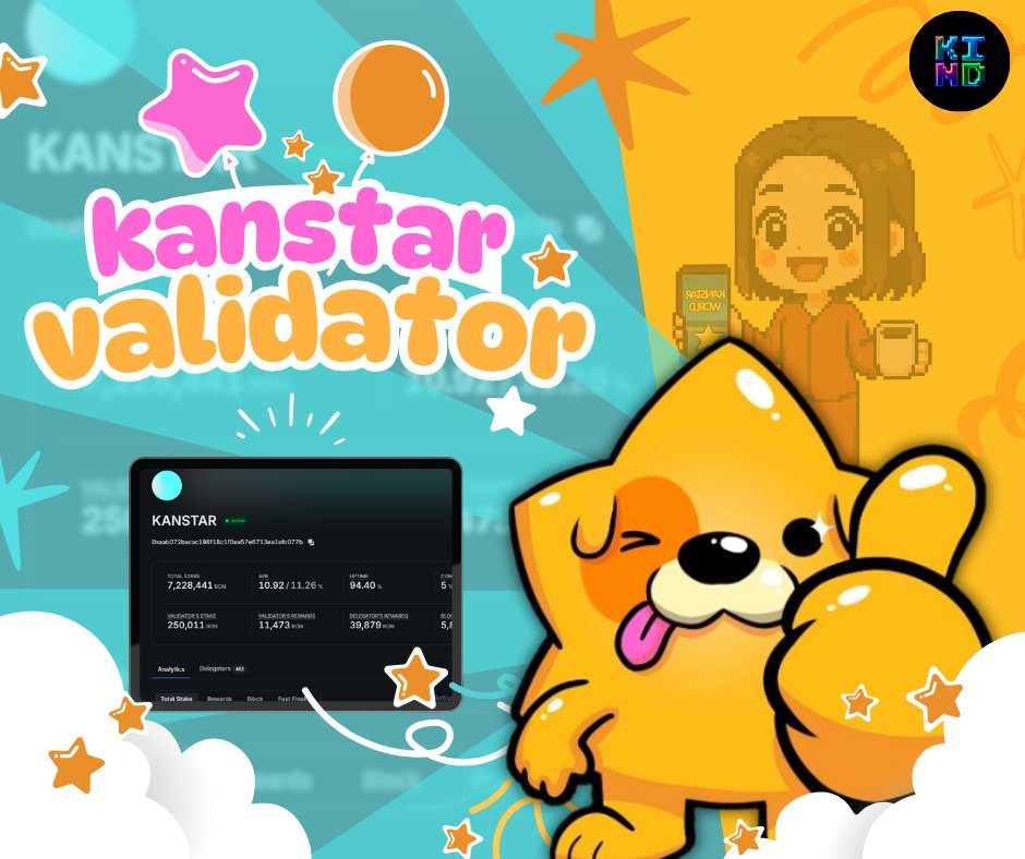 Over 7M $RON staked with <a href="/KanstarWorld/">KANSTAR 💫</a>  Validator! 🔥 The community's trust keeps pushing this validator to the top.

📈 In just 48 hours, the live APR increased from 10.84% to 10.88%
🏆 Still the #1 validator in <a href="/Ronin_Network/">Ronin</a> Live APR Rewards ranking
🌍 Offering the highest