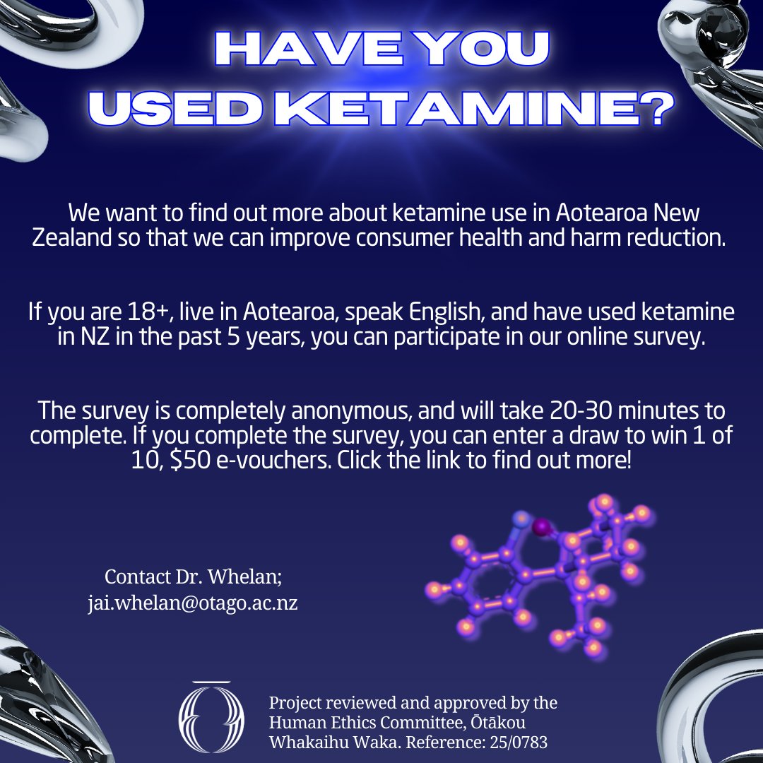 jaichoactive's tweet photo. Our Aotearoa Ketamine Survey is still recruiting - please participate if you can, or share with others :)

Link: https://t.co/SQ8KQBkg4u https://t.co/n25svpO1ar