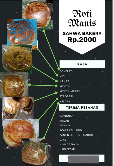 Assalamualaikum 
Berhubung hari ini ada seseorang yg ulah tahun, khusus hari ini harga roti sahwa cukup bayar 1600/pcs 

Free ongkir DKI jakarta untuk pembelian di atas 250 pcs 
Terimakasih 🙏