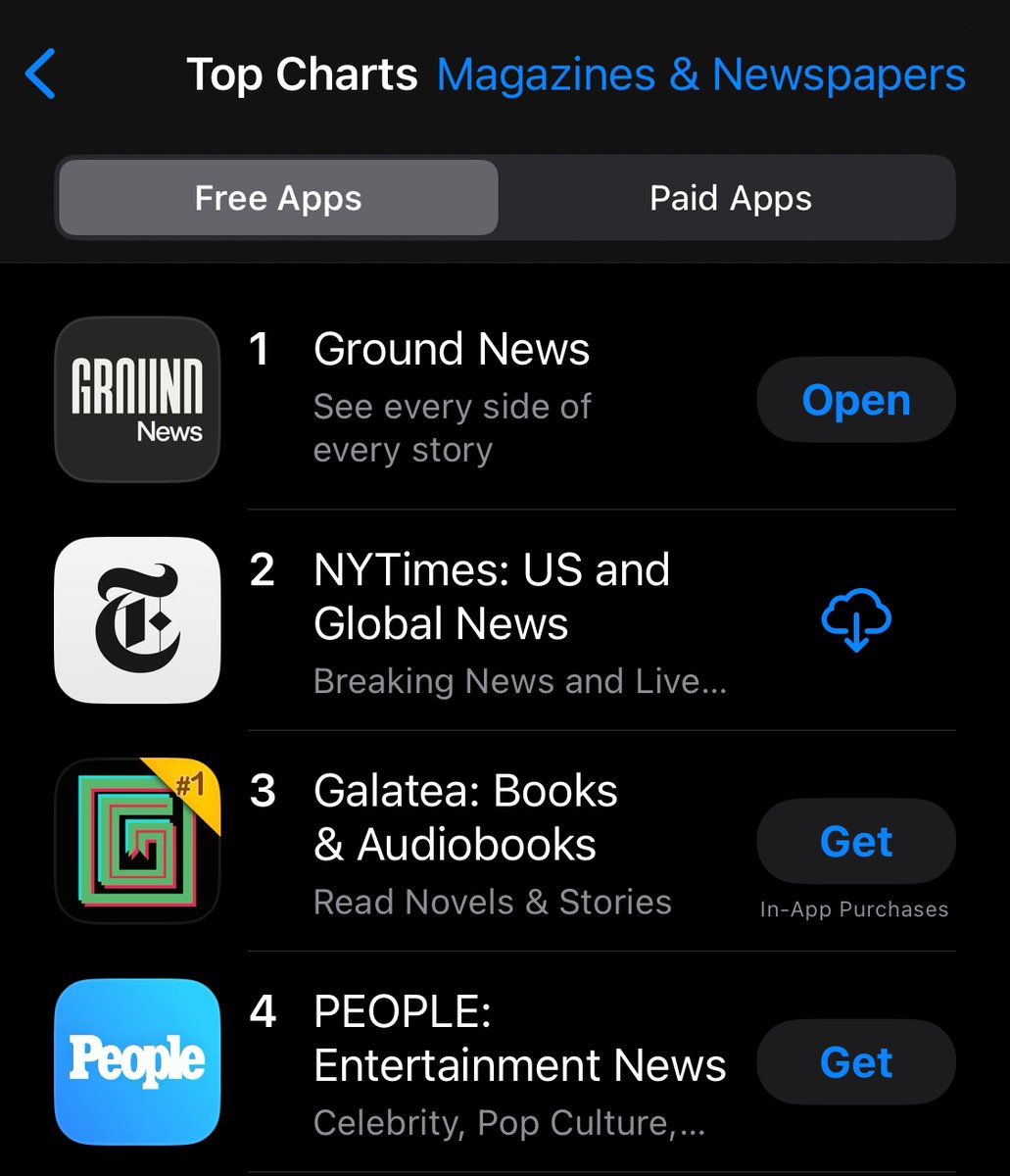 Ground_app's tweet image. Ground News is #1 on the app store!
Thanks to all of our readers, followers and supporters of our mission of building a well-informed world.