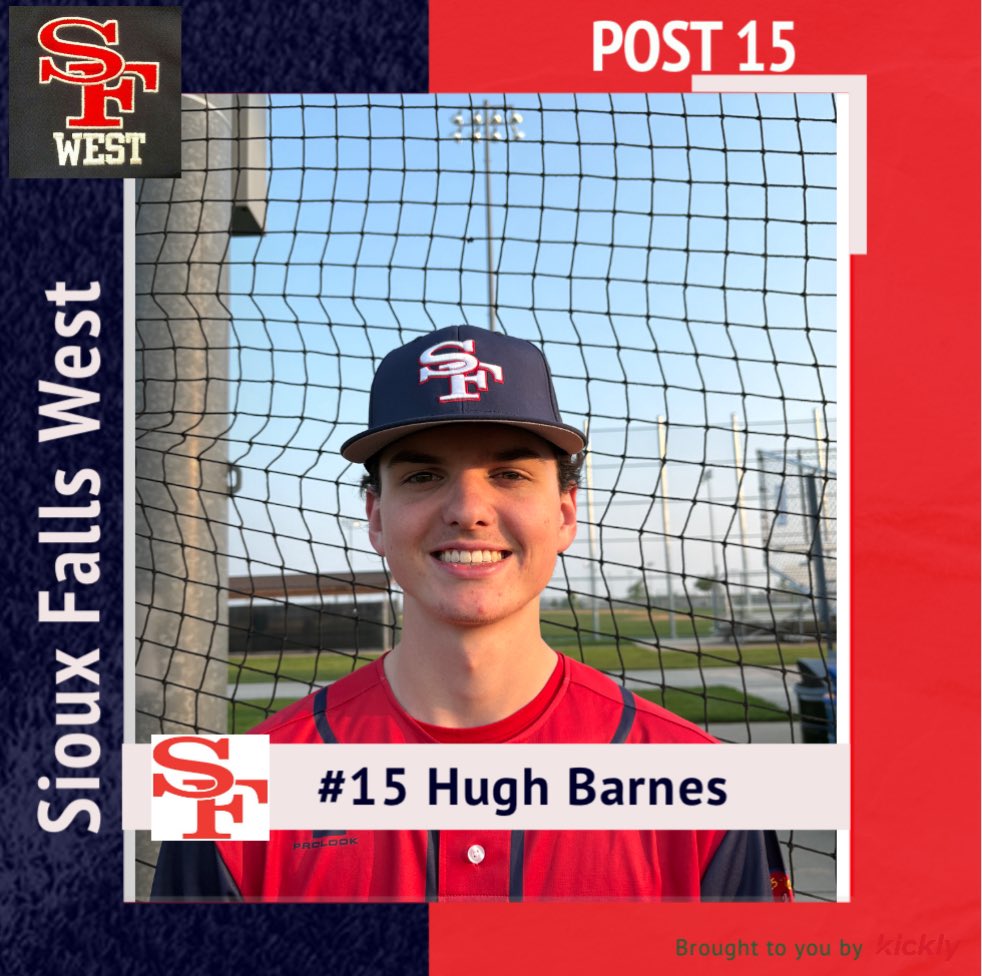 SFWestLeg's tweet photo. Post 15 West Game 2 starting pitcher vs. Brookings @hughbarnes9 https://t.co/QdiMxrPWnI
