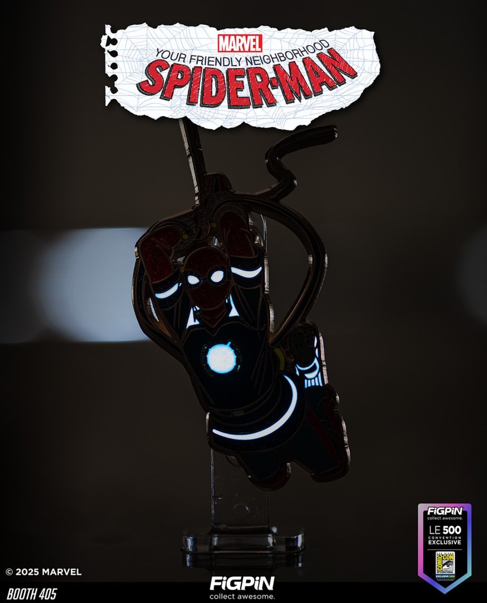 FunkoPOPsNews's tweet photo. FigPin reveals their next SDCC exclusive pin with the new Glitter Spider-Man! This LE 500 piece also glows in the dark! #SpiderMan #FigPin #FigPins #Pin #Pins #Collectible #FigPinCollector #FigPinNews https://t.co/RqW6OBYnqe