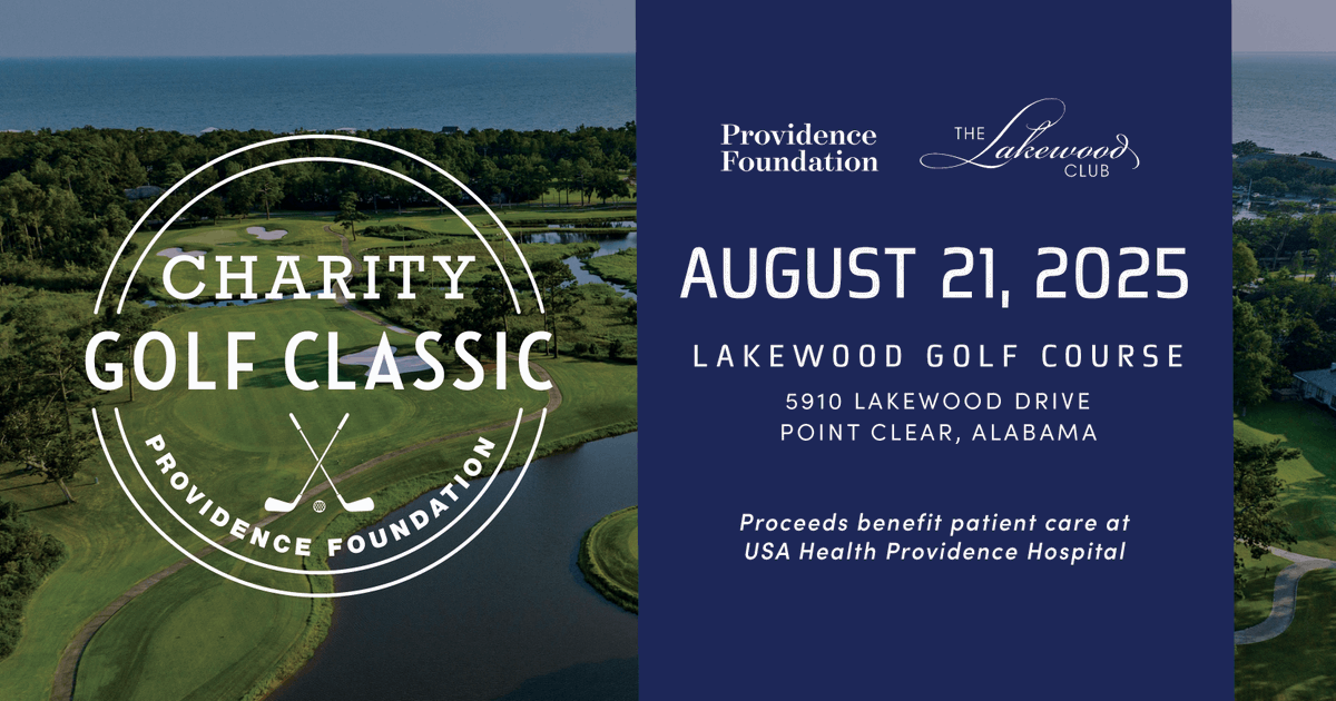 The Providence Foundation will host the 26th Annual Charity Golf Classic on Thursday, Aug. 21, at the Lakewood Golf Course in Point Clear. Proceeds from the event will directly support patient care initiatives. ow.ly/kmy650Wn9pH