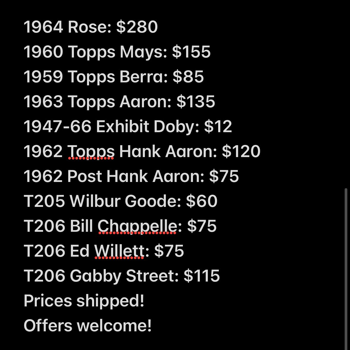 <a href="/CardsStory/">Cards With A Story</a> Prices in pic! Offers welcome!