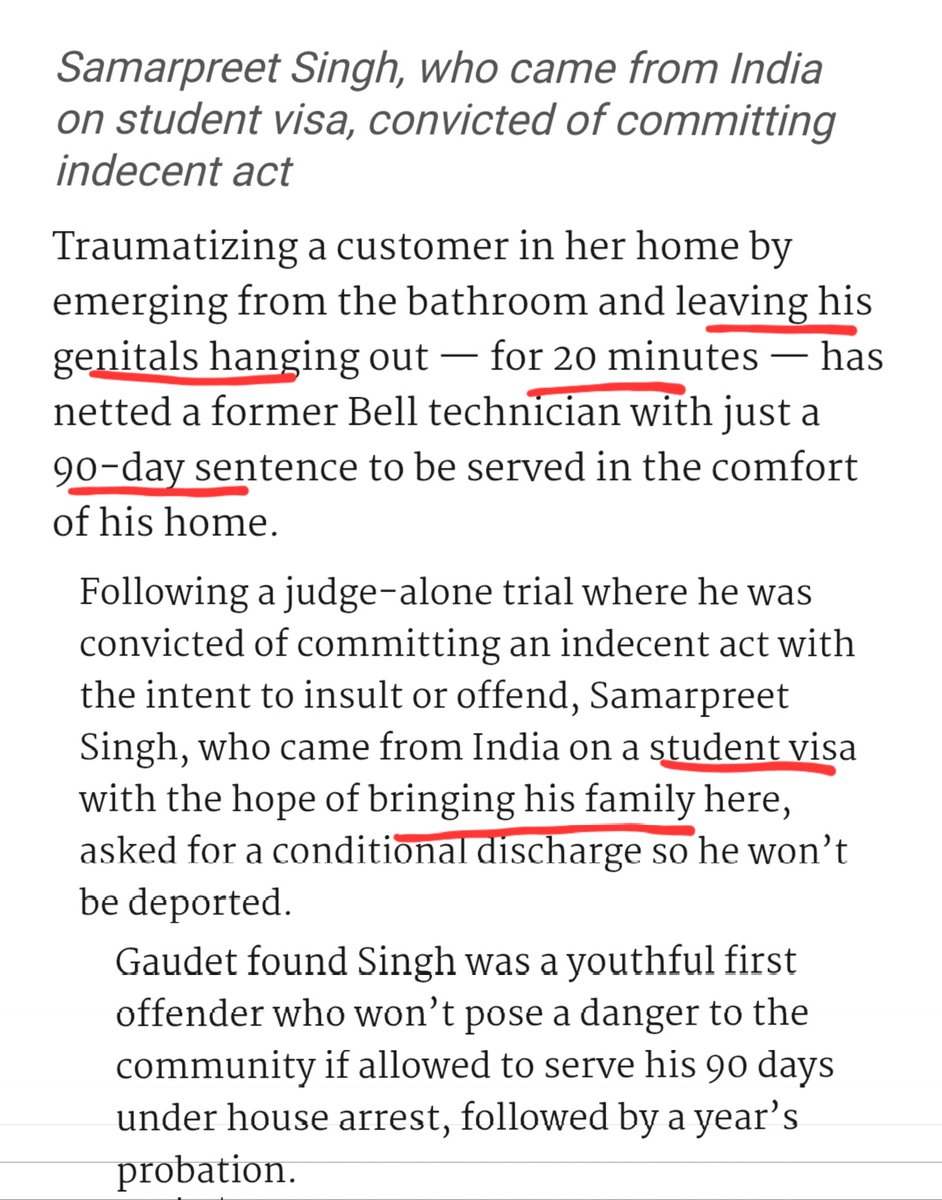 KirkLubimov's tweet image. In today&apos;s episode of Canada&apos;s justice system is a joke:

Samarpreet Singh who came to Canada on a student visa was hired by Bell for some reason as a tech.

He went to a woman&apos;s house to install a router and after using the washroom he came out with his junk hanging out for 20…