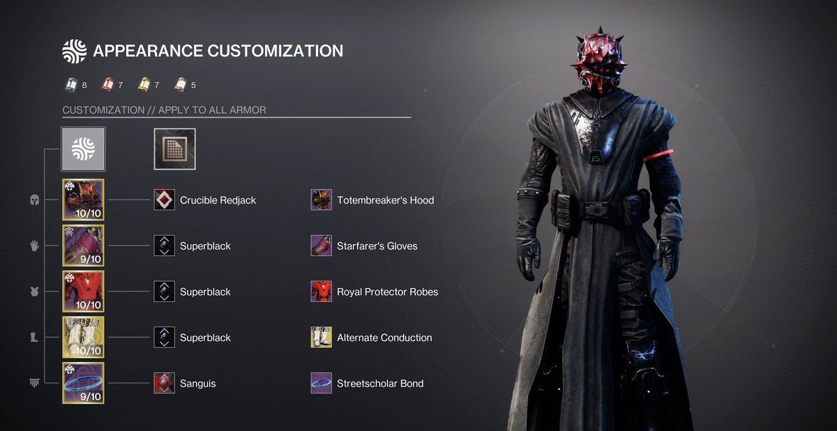 LoChiattoJon's tweet photo. Hey look it’s that red spikey guy from #StarWars 

#destiny2 #Destiny2fashion #darthmaul #destiny2game #Destiny #threadsoflight https://t.co/a2SkKl4i4R