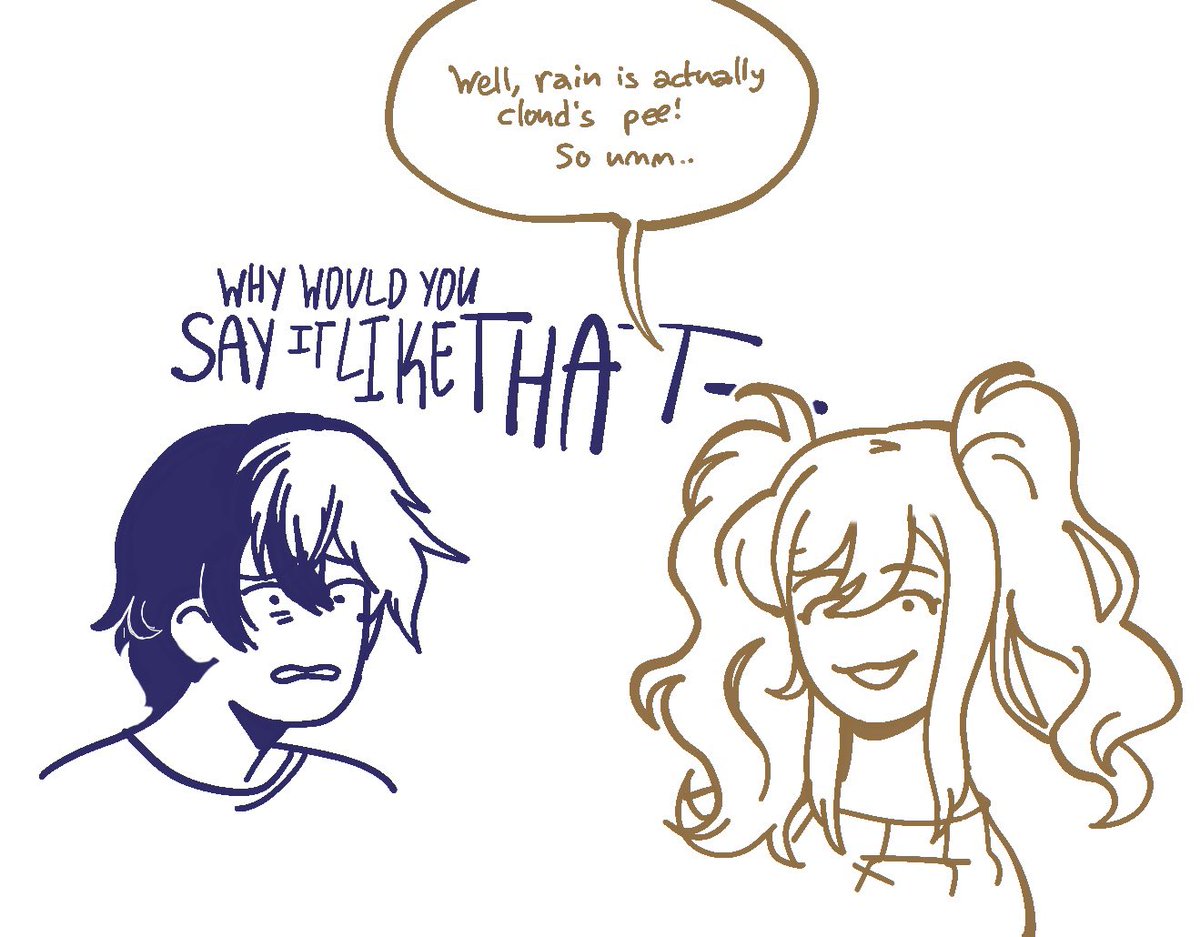 ProjectRonpaS's tweet image. Silly doodles, Saki and Toya sibling moment (actual exchange between our Saki VA and Toya VA)