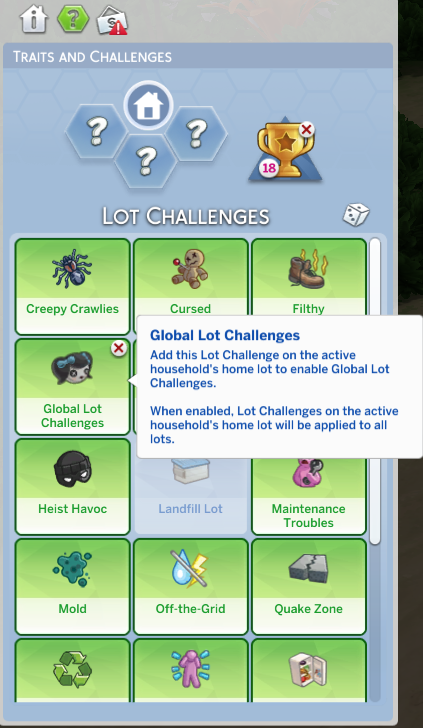 ZerbuTabek's tweet image. NEW MOD: Global Lot Challenges - with this mod, you can configure your Lot Challenges to follow the active household wherever they go and no longer be confined to the home lot. Goes well with Enchanted by Nature's off the land gameplay! zerbu.tumblr.com/post/788642155…