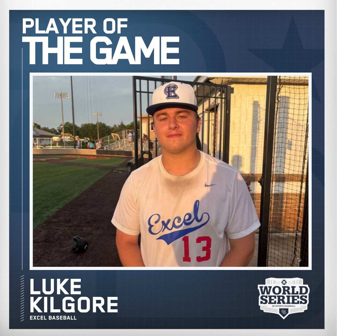 2DsportsbsbTN's tweet photo. ⭐️Player of the Game⭐️

Luke Kilgore 
Excel Baseball 
#NashvilleWS https://t.co/6WHIj2SIUx