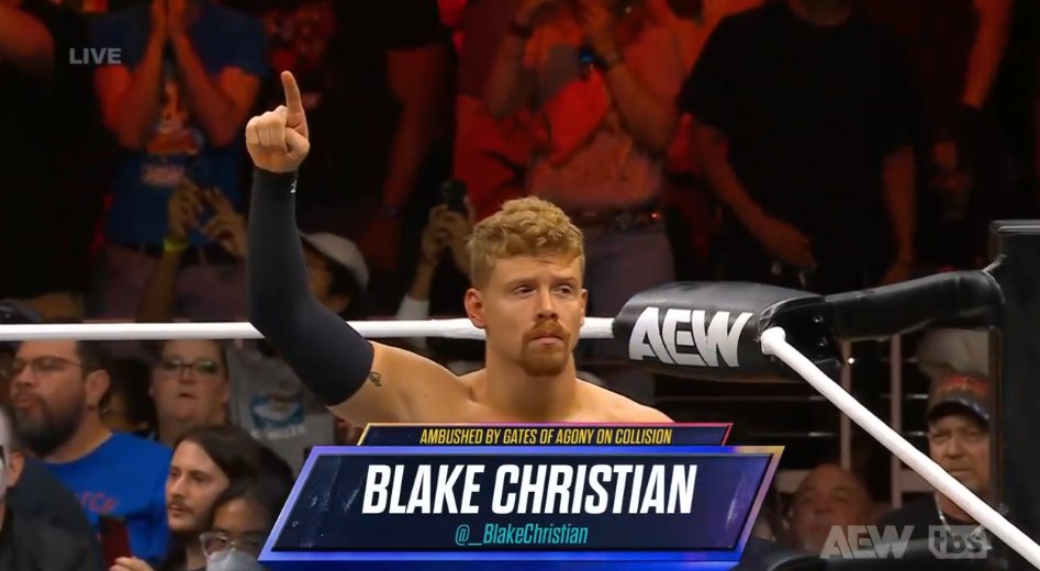 SKWrestling_'s tweet photo. Ricochet takes on Blake Christian next.
#AEWDynamite https://t.co/eachsoLXmM
