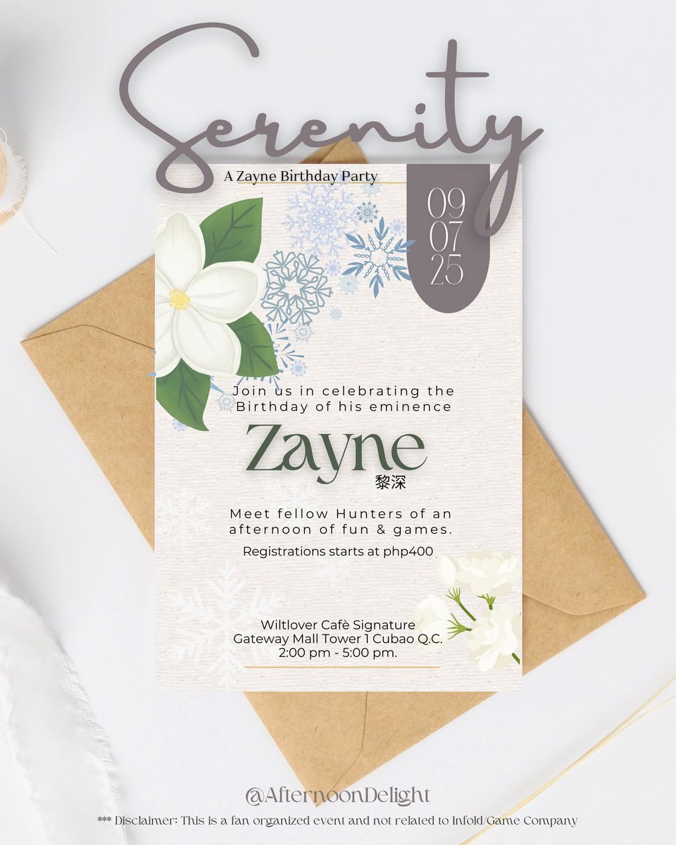 Registration for Zayne’s Birthday Gathering is now open 🤗

📜 Register here: forms.gle/JYca3expALFb2H…

#loveanddeepspaceph #loveanddeepspace #zayneloveanddeepspace #lishen #Zayne #happyzayneday #zaynebirthday