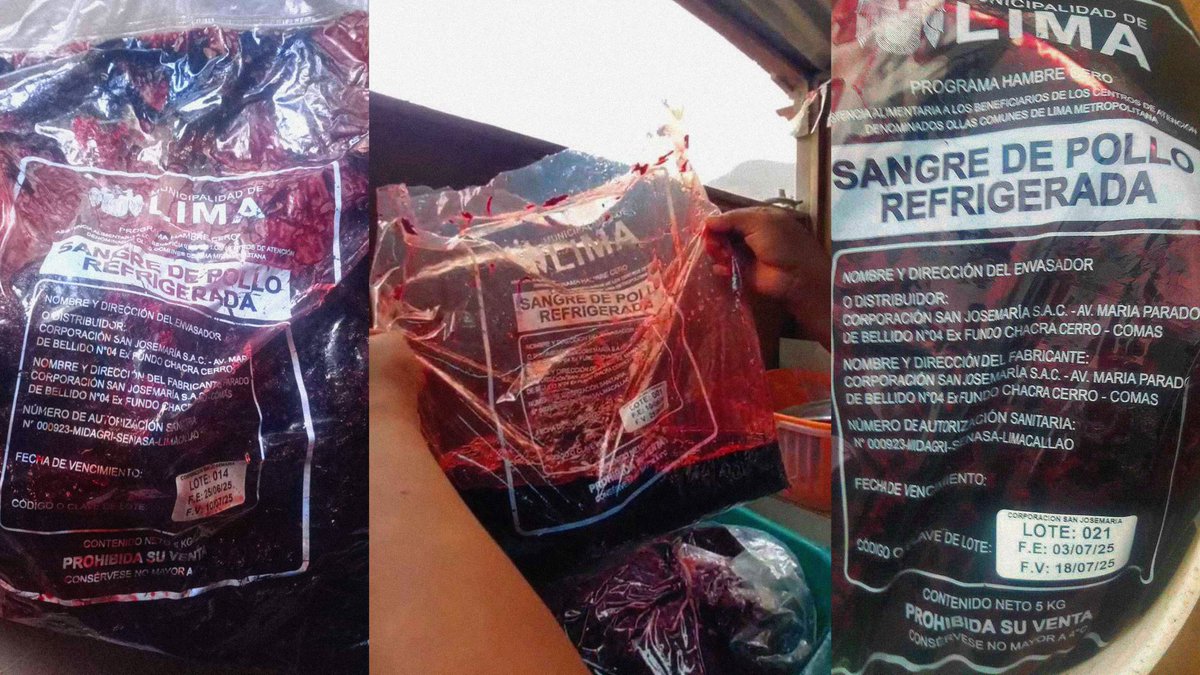 saludconlupa.com (@saludconlupa) on Twitter photo 🚨Un contrato que huele mal
La <a href="/MuniLima/">Municipalidad de Lima</a> pagó más de S/5 millones a un consorcio sin experiencia para repartir sangre de pollo congelada a ollas comunes.
El producto llegó con mal olor. Pero el problema va mucho más allá del estado del alimento.
Te contamos qué encontramos. 🧵 🚨Un contrato que huele mal
La <a href="/MuniLima/">Municipalidad de Lima</a> pagó más de S/5 millones a un consorcio sin experiencia para repartir sangre de pollo congelada a ollas comunes.
El producto llegó con mal olor. Pero el problema va mucho más allá del estado del alimento.
Te contamos qué encontramos. 🧵