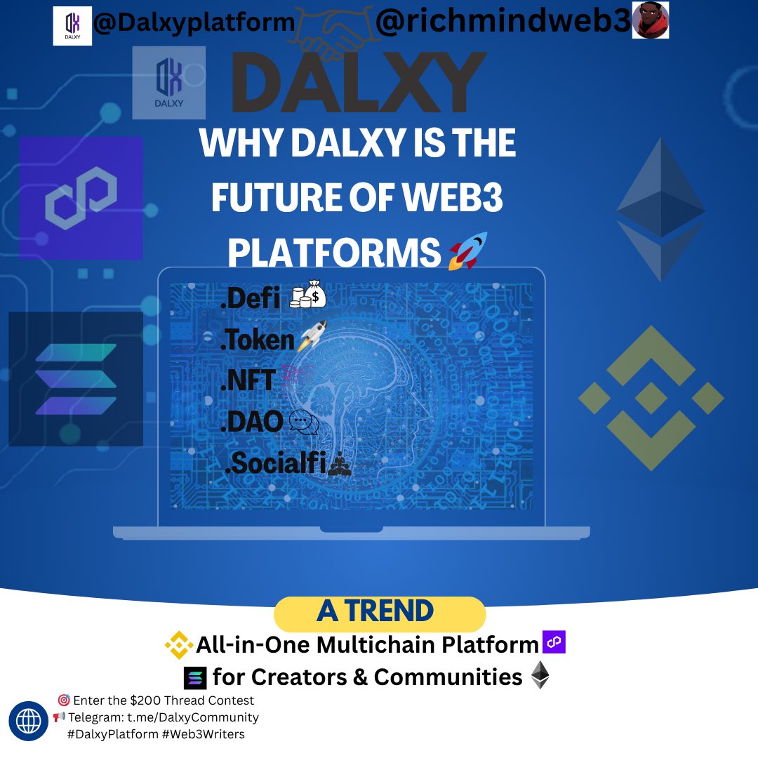 richmindweb3's tweet image. 🧵 THREAD: Why Dalxy is the Future of Web3 Platforms 🚀 ⛓️

1⇩
Tired of scattered tools and disconnected communities in Web3?
Dalxy is fixing that with one powerful platform.
Let’s break it down 🔍 ☟
#DalxyPlatform #Web3Writers #ThreadContest #CryptoCommunity