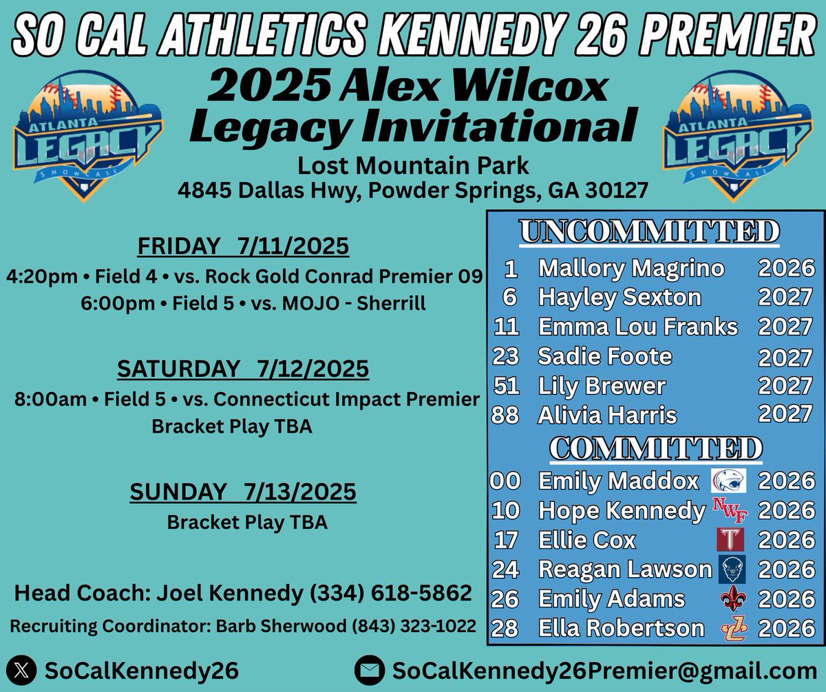 Emma Lou Franks (@emma_lou2027) on Twitter photo Looking forward to getting back on the field this weekend at the Legacy Tournament. Ready to compete after a little time off. <a href="/mandybrooke14/">Mandy Jordan</a>
<a href="/coachangelbrown/">Angel Brown</a> <a href="/tsmartt14/">Taylor Smartt</a>
<a href="/JoeGuth08812179/">Joe Guthrie</a> <a href="/e_newellcoach/">Eric Newell</a> <a href="/IzzyWerdann/">Izzy Werdann</a> <a href="/rachtwentynine/">Rachael Reeves</a>
<a href="/BclarkUSA/">Becky Clark</a> <a href="/Acozart44/">Ashley Cozart</a> <a href="/StinaMcC7/">Kristina McCain</a>
<a href="/GregShivers/">Greg Shivers</a> Looking forward to getting back on the field this weekend at the Legacy Tournament. Ready to compete after a little time off. <a href="/mandybrooke14/">Mandy Jordan</a>
<a href="/coachangelbrown/">Angel Brown</a> <a href="/tsmartt14/">Taylor Smartt</a>
<a href="/JoeGuth08812179/">Joe Guthrie</a> <a href="/e_newellcoach/">Eric Newell</a> <a href="/IzzyWerdann/">Izzy Werdann</a> <a href="/rachtwentynine/">Rachael Reeves</a>
<a href="/BclarkUSA/">Becky Clark</a> <a href="/Acozart44/">Ashley Cozart</a> <a href="/StinaMcC7/">Kristina McCain</a>
<a href="/GregShivers/">Greg Shivers</a>