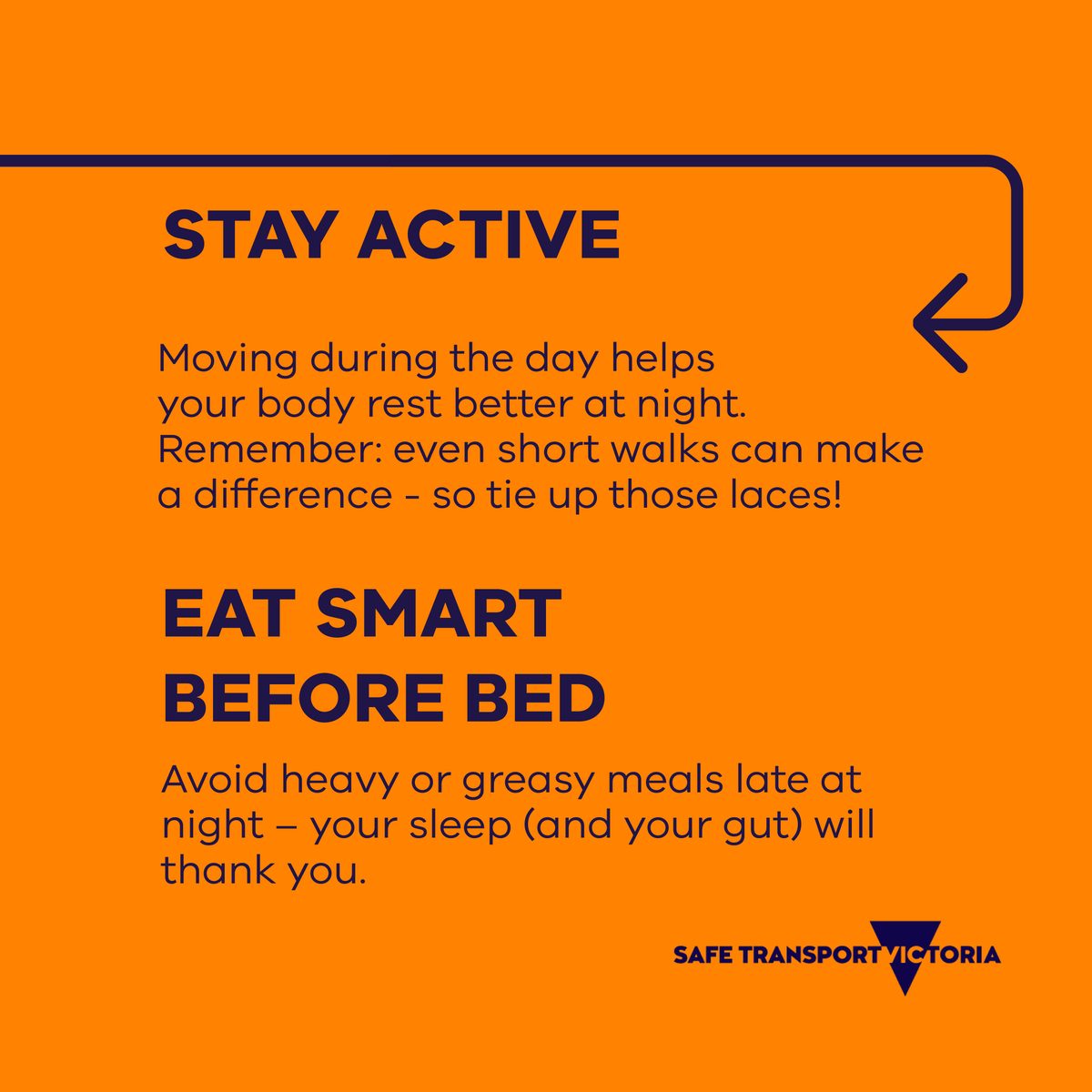 Fatigue builds up quietly. These tips can help you break the cycle, reset, and rest properly – even on a busy schedule.

Learn more: go.vic.gov.au/3QdVHS0