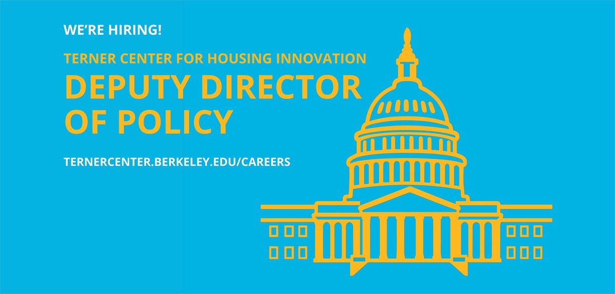 TernerHousing's tweet image. We are seeking a talented Deputy Director of Policy to drive the Center&apos;s housing policy work in California and at the federal level. Please share this career opportunity with experienced housing policy leaders: ternercenter.berkeley.edu/careers/
