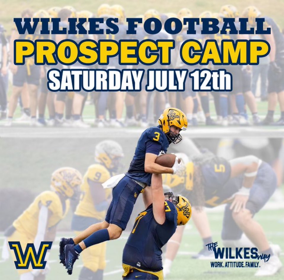 Read to compete at the <a href="/WilkesFootball/">Wilkes Football</a> camp this Saturday 

<a href="/WilkesFootball/">Wilkes Football</a> <a href="/CoachBiever/">David Biever</a> <a href="/CoachKDickerson/">Coach Dickerson</a> <a href="/CoachHoovler/">Heath Hoovler</a> <a href="/CoachDFink/">Devon Fink</a> <a href="/Coach_Bantell/">Chris Bantell</a> <a href="/CoachDanMyers/">Dan Myers</a>

#TheWilkesWay