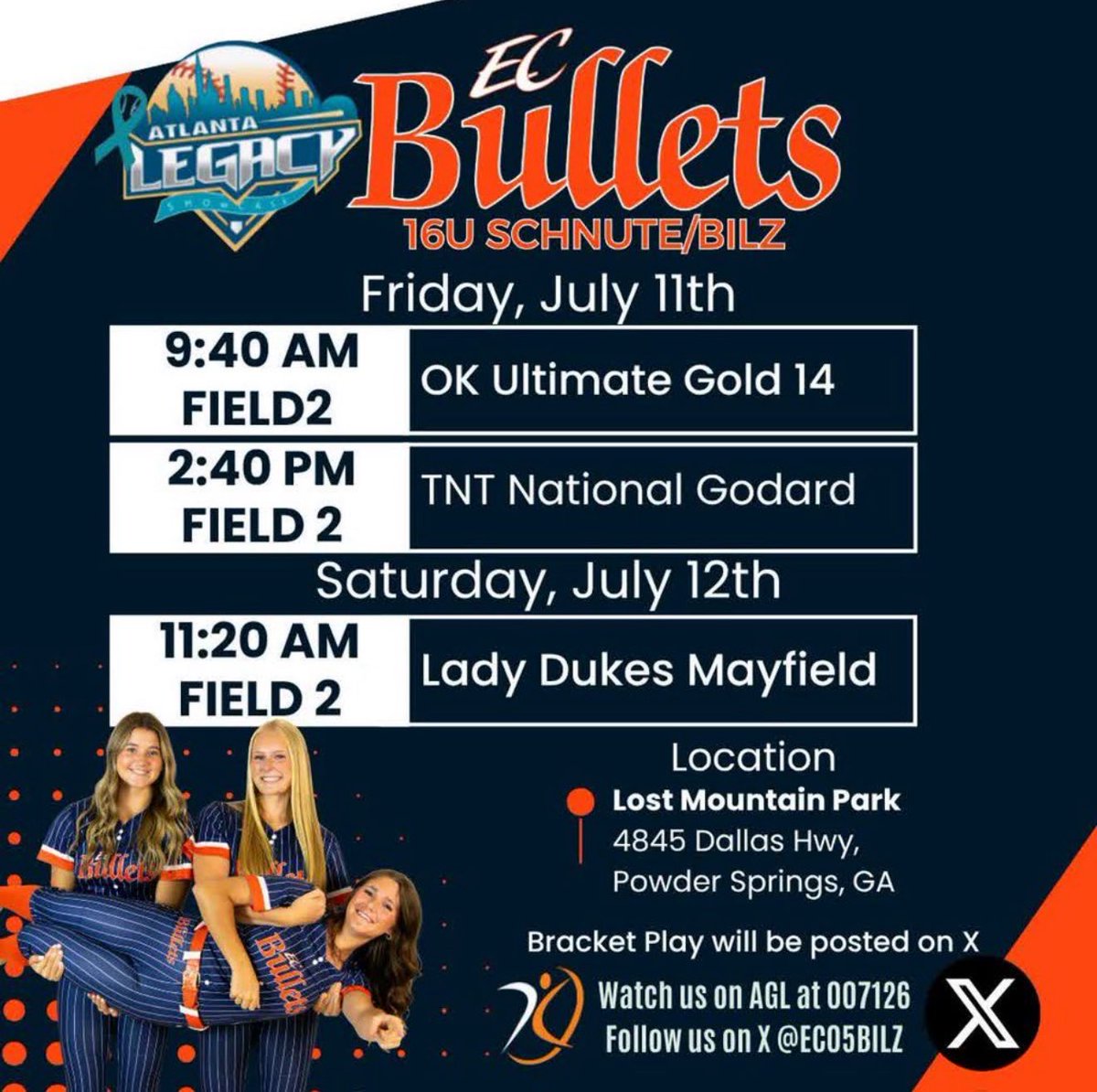 Camryn Phillips 2027 (@camphillips2027) on Twitter photo Atlanta Legacy schedule!! Hope to see y’all out there💙🧡
<a href="/EC05Bilz/">EC Bullets Schnute/Bilz 16u</a> <a href="/AllyHannaford/">Ally Hannaford</a> <a href="/Coach_KatieG/">Katie Griffith</a> Atlanta Legacy schedule!! Hope to see y’all out there💙🧡
<a href="/EC05Bilz/">EC Bullets Schnute/Bilz 16u</a> <a href="/AllyHannaford/">Ally Hannaford</a> <a href="/Coach_KatieG/">Katie Griffith</a>