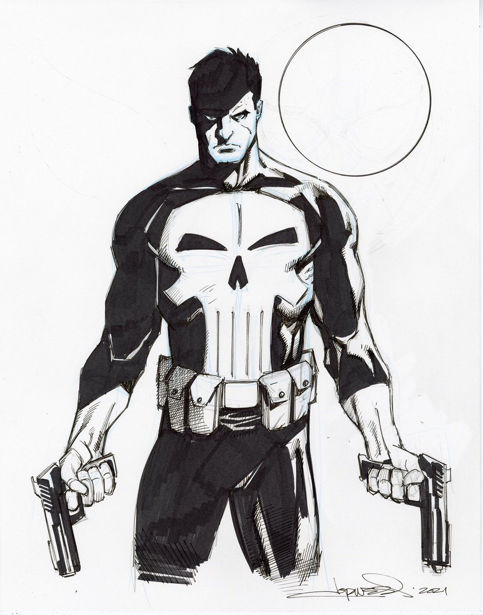 golemwulf's tweet image. Just for fun I decided to practice coloring this amazing sketch of #Punisher by @aaronlopresti. I did the colors in Clip Studio Paint. I hope I did it justice.