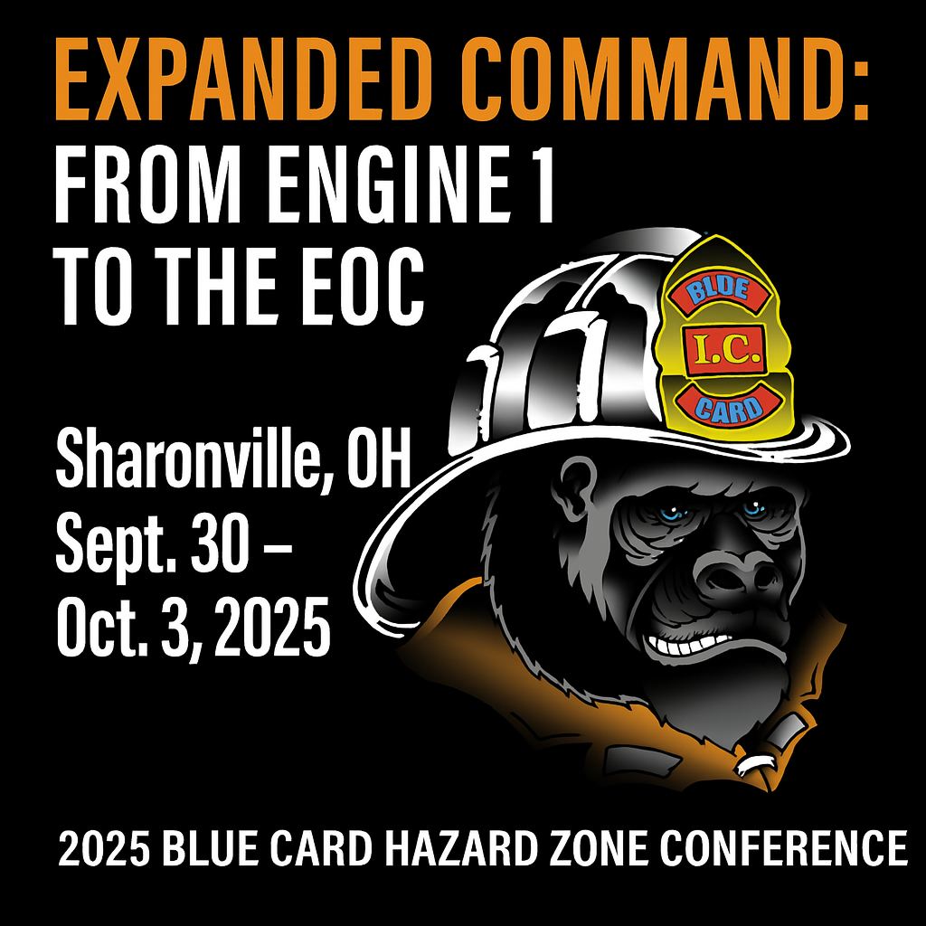 CincySCC's tweet image. 📢 Workshop Spotlight: Expanded Command — From Engine 1 to the EOC

📅 Sept. 30 – Oct. 3, 2025
🔗 Details &amp;amp; registration: bshifter.com/expanded-comma…
#BlueCardCommand #HazardZoneConference #IncidentCommand #EOC #FiregroundLeadership