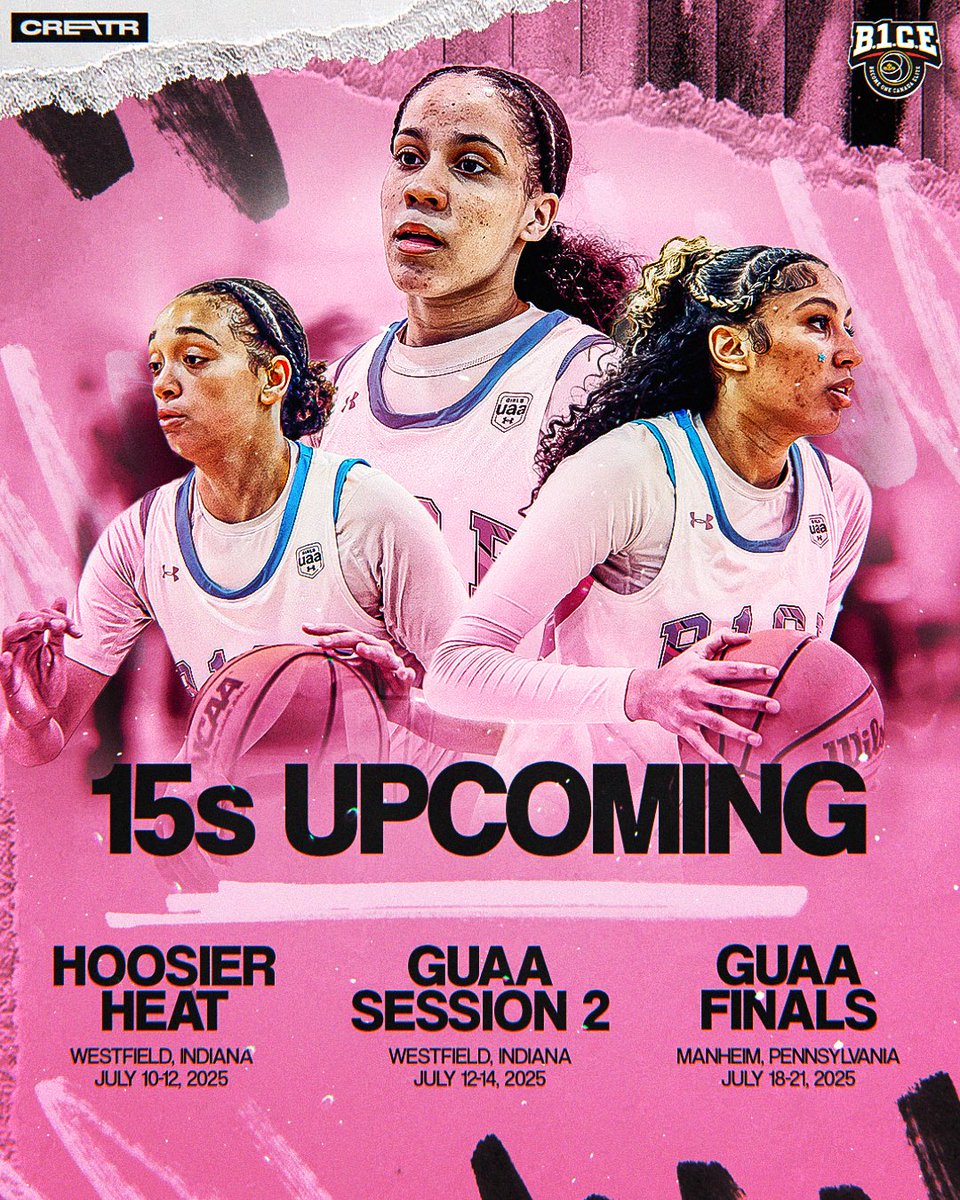 CoachJasonF's tweet image. B1CE GUAA 15U, 16U &amp;amp; 17U July schedule!!

📍Indiana
@InsiderExposure July 11 (Hoosier Heat)
@UANextGHoops Session 2 July 12-14

📍Pennsylvania 
@UANextGHoops Finals July 18-21