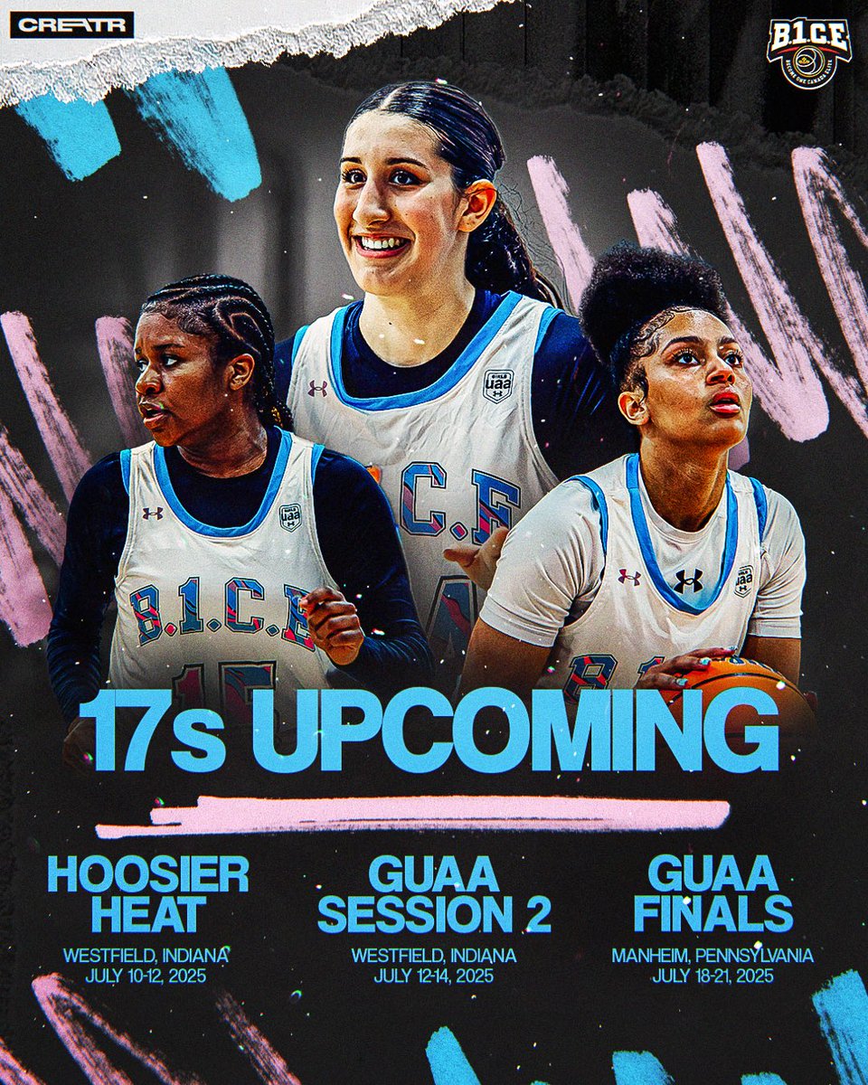 CoachJasonF's tweet image. B1CE GUAA 15U, 16U &amp;amp; 17U July schedule!!

📍Indiana
@InsiderExposure July 11 (Hoosier Heat)
@UANextGHoops Session 2 July 12-14

📍Pennsylvania 
@UANextGHoops Finals July 18-21