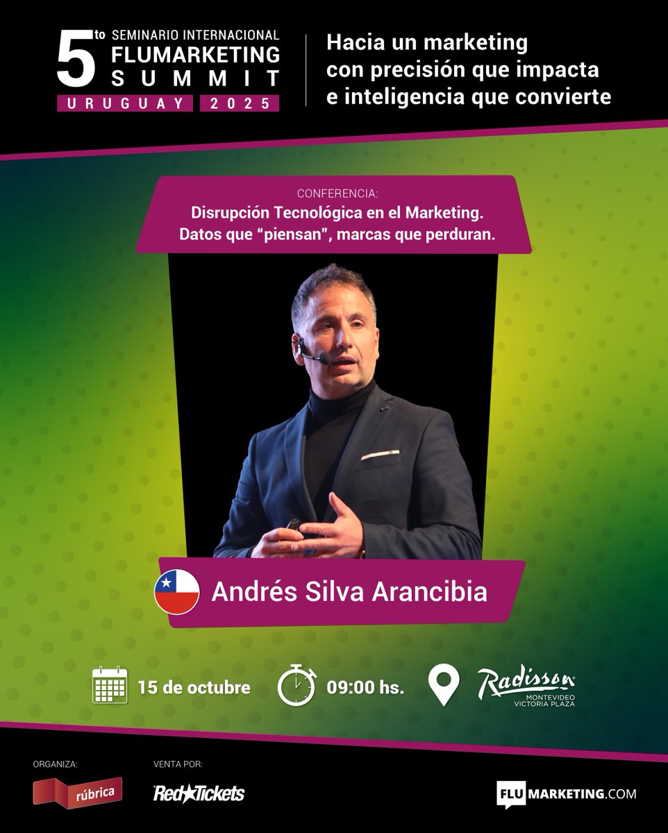 Feliz de anunciar que el próximo 15 de octubre estaremos en Montevideo en el 5.º Flumarketing Summit Uruguay 2025. #Conferencias #InteligenciaArtificial #Marketing