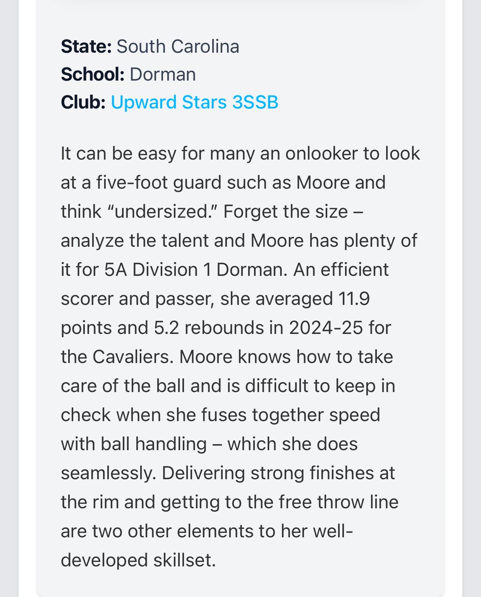 Thanks <a href="/AkiemBailum/">𝗔𝗸𝗶𝗲𝗺 👨🏾‍💻🎙🎥📰📺📸</a> <a href="/PGH_SCarolina/">Prep Girls Hoops South Carolina</a> for the write up!