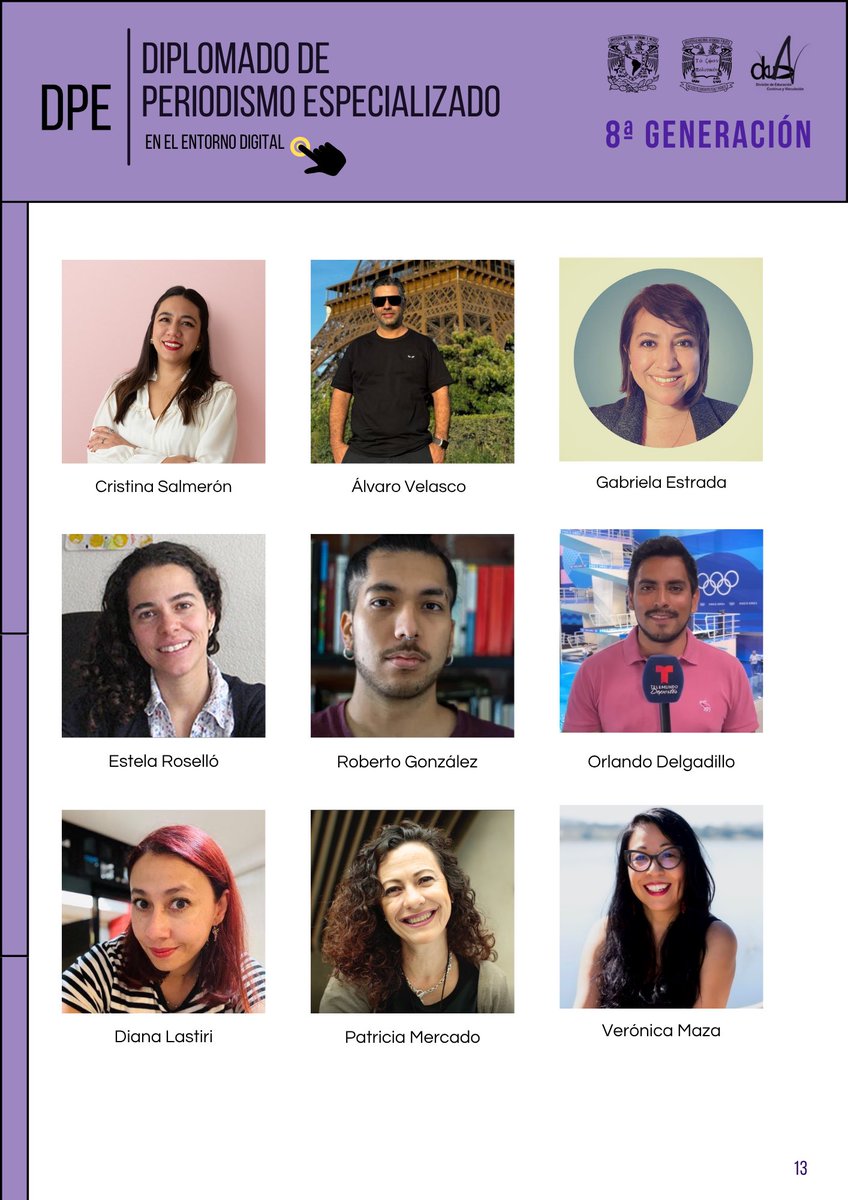 DPE_UNAM's tweet image. Nuestro programa se mantiene a la vanguardia. Les compartimos el módulo III, donde se abordan varios contenidos temáticos del periodismo especializado. ¡Checa la planta docente y de contenidos! 👇@UNAM_FCPyS @UNAM_MX