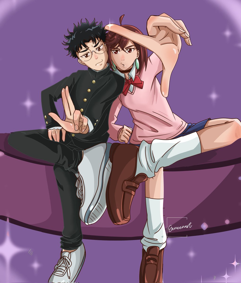 Geneenart's tweet image. Hace mucho, mucho, mucho tiempo, Dandadan ganó una encuesta que hice en "historias" de IG. Me tardé pero lo terminé después de varias lunas encima.
#dandadan #momoayase #okarun #okarunxmomo #momorun #okarumo