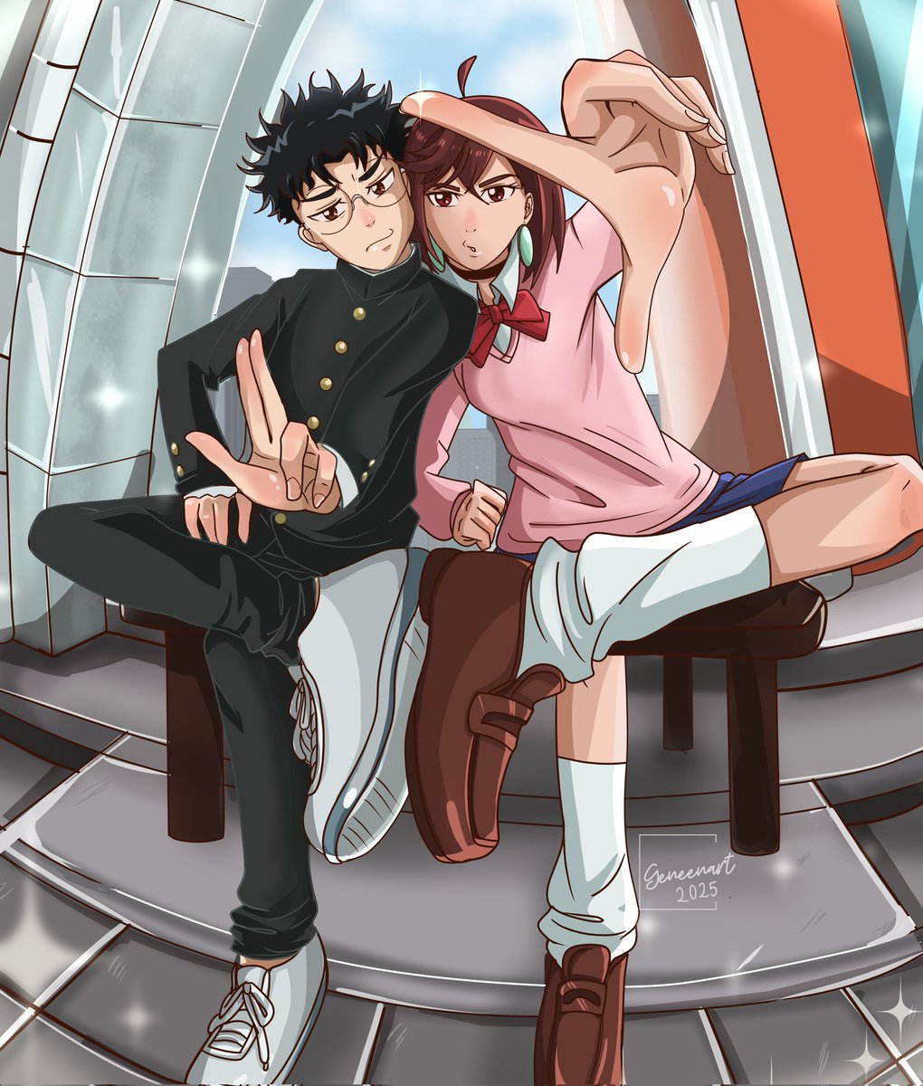 Geneenart's tweet image. Hace mucho, mucho, mucho tiempo, Dandadan ganó una encuesta que hice en "historias" de IG. Me tardé pero lo terminé después de varias lunas encima.
#dandadan #momoayase #okarun #okarunxmomo #momorun #okarumo
