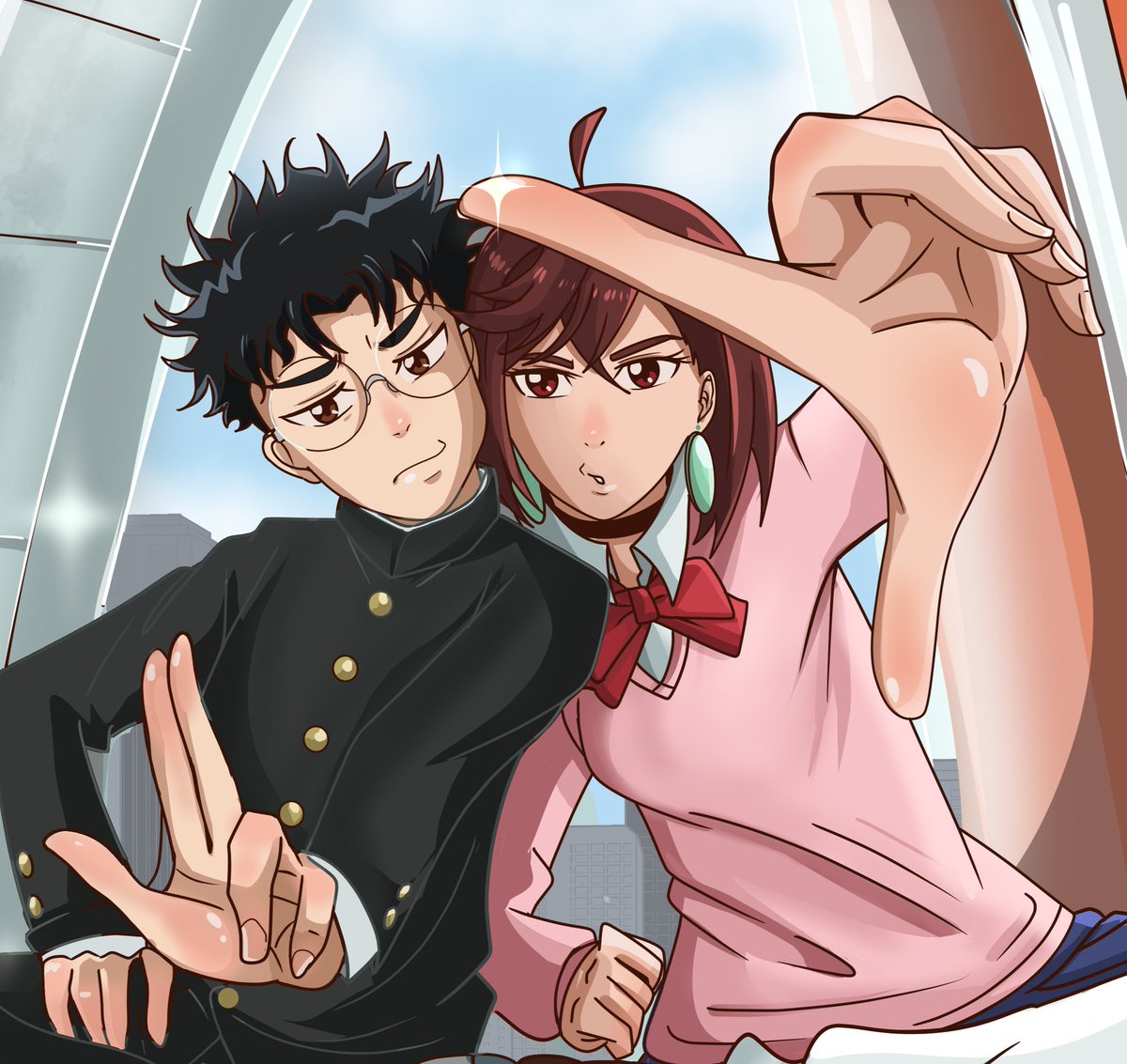 Geneenart's tweet image. Hace mucho, mucho, mucho tiempo, Dandadan ganó una encuesta que hice en "historias" de IG. Me tardé pero lo terminé después de varias lunas encima.
#dandadan #momoayase #okarun #okarunxmomo #momorun #okarumo