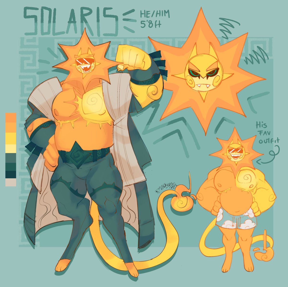 rawox_style's tweet image. ☀️✦ ⸻【 Solaris, the fighter with the sun in his hand...