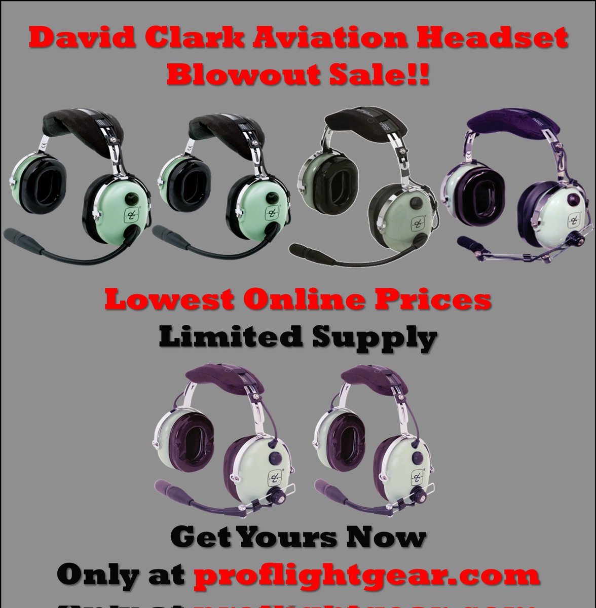 David Clark Liquidation Sale!! Only at Proflightgear.com - While Supplies Last!! #davidclark #aviation #headset #Sales