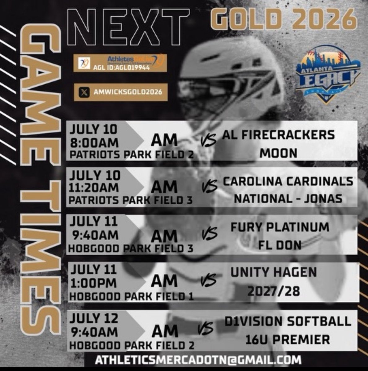 Busy day! Made it Atlanta for the Atlanta Legacy! Zoom call tonight and off to play bright and early tomorrow. Looking forward to playing tough competition this weekend. Come check out me and my team! <a href="/AMWicksGold2026/">Athletics Mercado 2026 Gold- Wicks</a> <a href="/MercadoAcademy/">Athletics Mercado Academy</a>