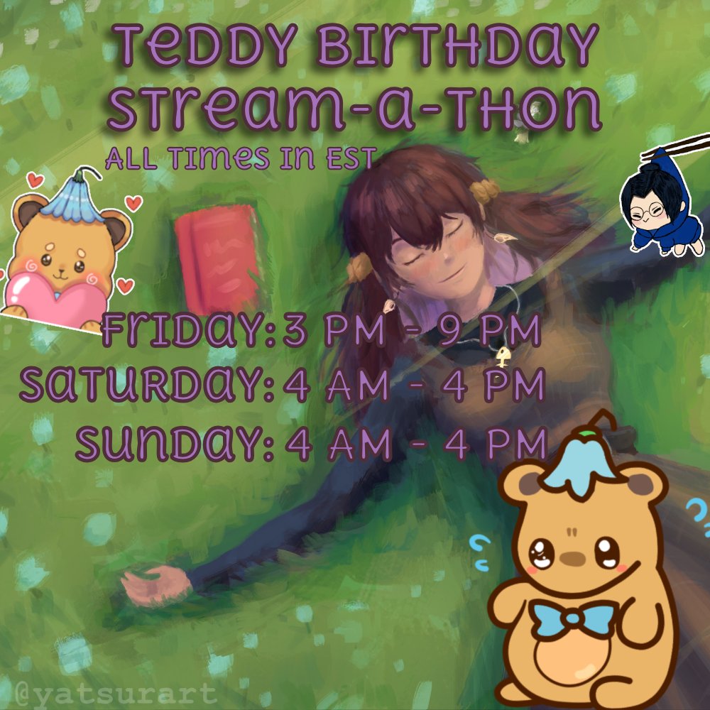 rosario (teddy/rosa) (@rorosaur) on Twitter photo Today's my birthday but we celebrate this weekend July 11-13 EST/GMT -4
Thank you <a href="/RexGoDragon/">RexGoDragon</a> for the schedule post. π Today's my birthday but we celebrate this weekend July 11-13 EST/GMT -4
Thank you <a href="/RexGoDragon/">RexGoDragon</a> for the schedule post. π