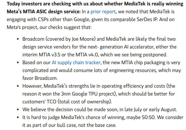 Morgan Stanley's opinion on MTIA project

$avgo $MTK