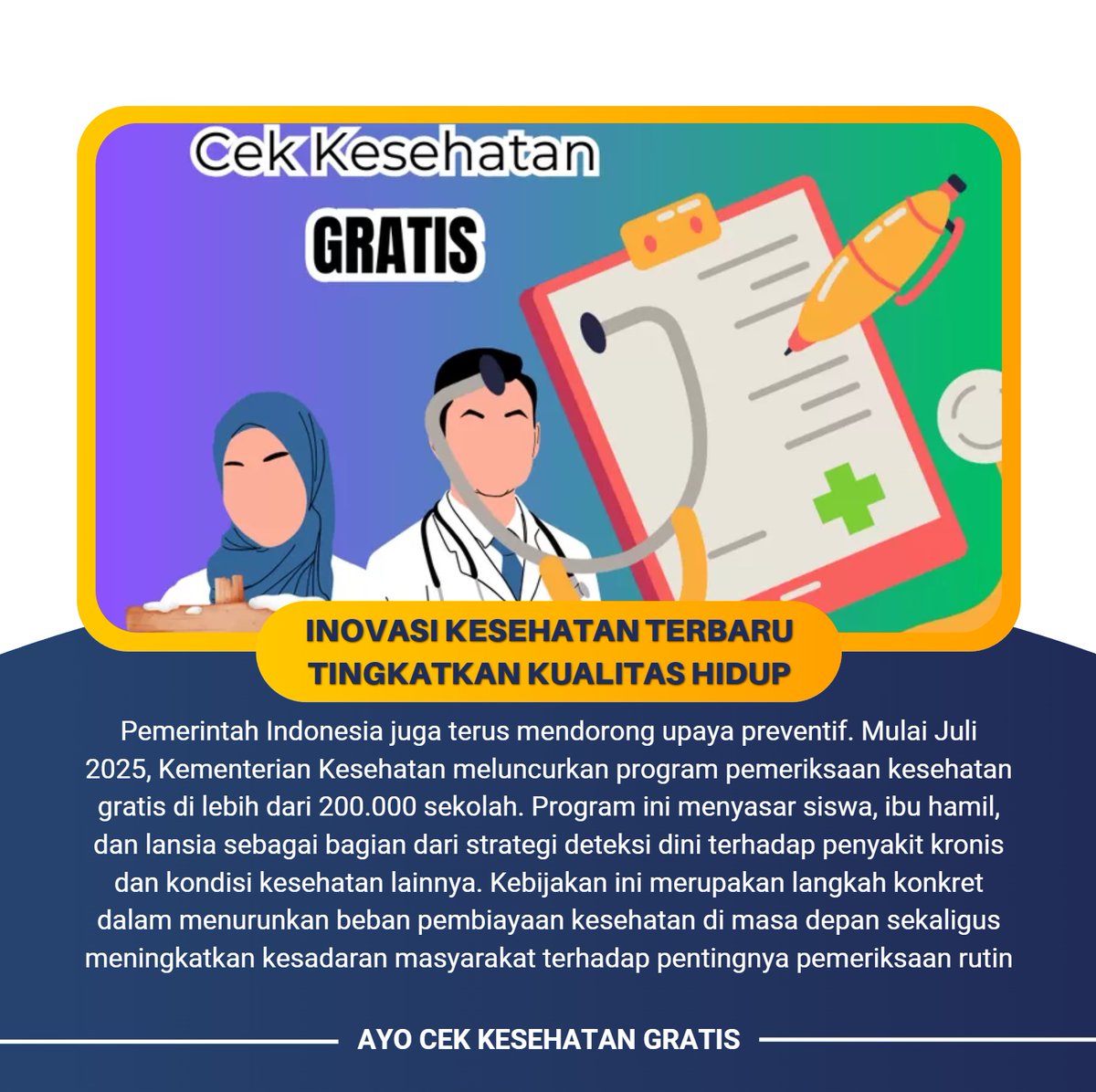geenrals's tweet photo. Baru Presiden Prabowo yang bisa realisasikan pelayanan cek kesehatan gratis ke jutaan siswa #AyoCekKesehatanGratis https://t.co/orLu3Yirrk