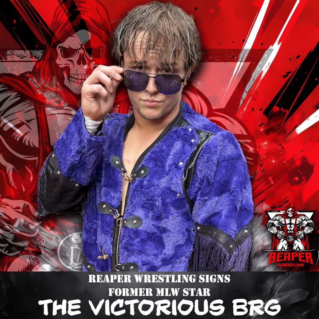 Reaper Wrestling is proud to announce that The Victorious BRG has joined our roster!  

Formerly known as Brett Ryan Gosselin in MLW, BRG emerged as a standout technical maestro with a flair for the dramatic—sporting a persona that blends elite skill with unapologetic swagger!