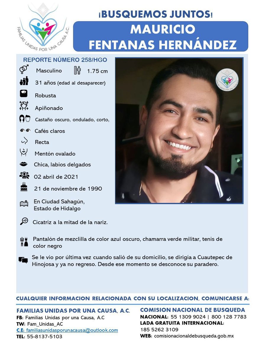 Fam_Unidas_AC's tweet photo. ¡NO ESTAMOS TODOS!
#NosFalta
MAURICIO FENTANAS HERNÁNDEZ #Desap 02/04/21 en #CdSahagún #Hidalgo
¿Lo has visto?
@PedroFerriz
@ManoAmiga_UxMx @AyudaSinDudar2 @PabloHiriart @CiroDi @Vicente_Galvez @lvillegas0308 @PelonGomis @efrenarguelles @SeleneFlores_ @MrElDiablo8 @diegoluna_ https://t.co/217qT7XbSi