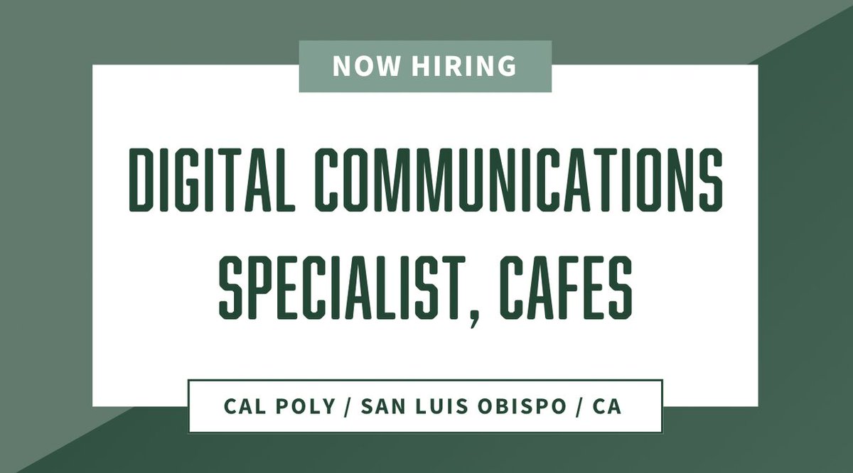 #NowHiring Digital Communications Specialist, CAFES. To see the full position description, click here: bit.ly/45to6LZ
