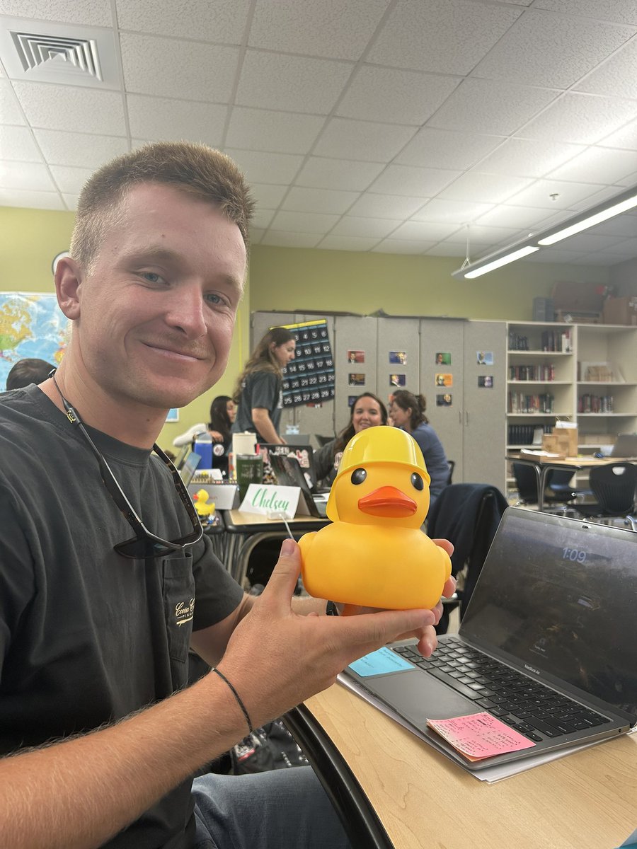 Day 1 of A+College Ready Talking to the duck 🐥 while  #CodingWithPython #APLUSALA #ComputerScience 
#WEAREBUILDING @apluscollegeready <a href="/AplusCR/">A+ College Ready</a>