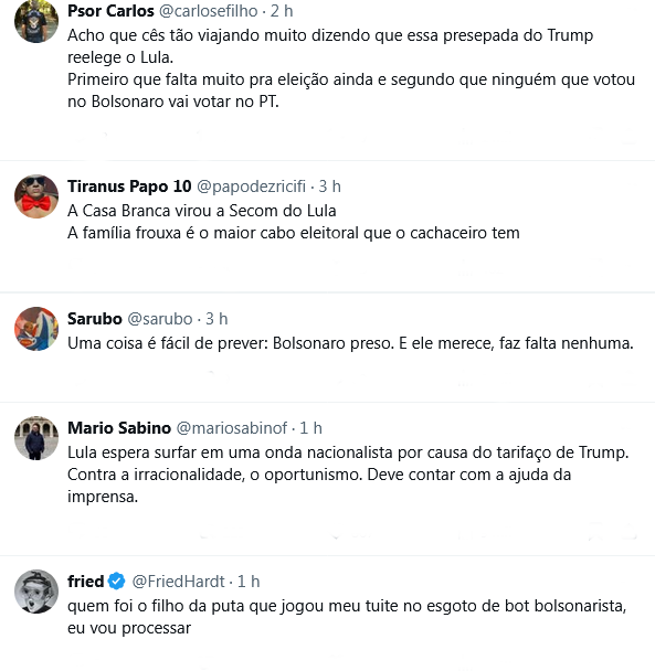 Timeline Sequence
<a href="/carlosefilho/">Psor Carlos</a> <a href="/papodezricifi/">Edmilson Papo 10</a> <a href="/sarubo/">Sarubo</a> <a href="/mariosabinof/">Mario Sabino</a> <a href="/FriedHardt/">fried</a>