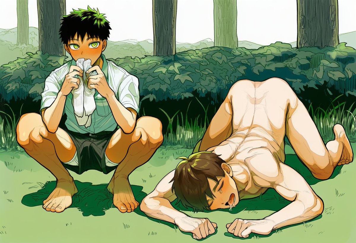 Beat a high school boy until he passed out, then drag him into the forest~
g4guys.com/thread-121943-…

The story was not written by me—I just read it, liked it, and decided to create some images based on it. :)
All credit for the story goes to the original author.